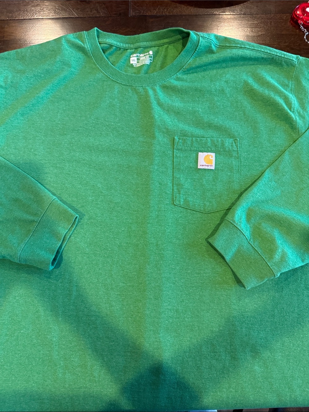 Carhartt Green Pocket Long Sleeve Shirt with Logo Patch
